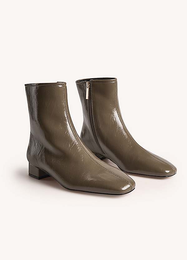 365 by Freemans Olive Patent Chelsea Ankle Boots Freemans