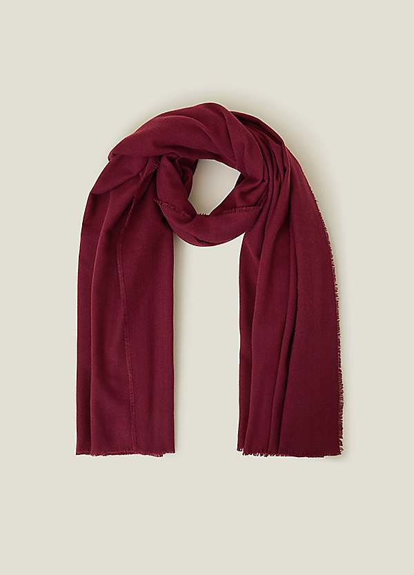 Accessorize Burgundy Super Soft Raw Edge Blanket Scarf Freemans