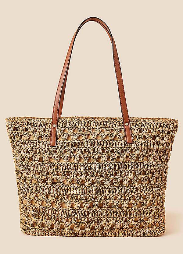 Accessorize Classic Raffia Tote Bag