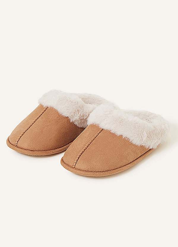 Womens faux fur mule 2024 slippers