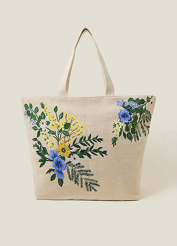 Accessorize Floral Embroidered Beach Bag Freemans