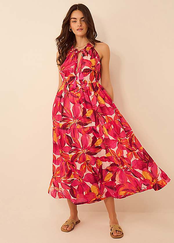 accessorize halter neck dress Floral Print Midi event: Wedding Guest