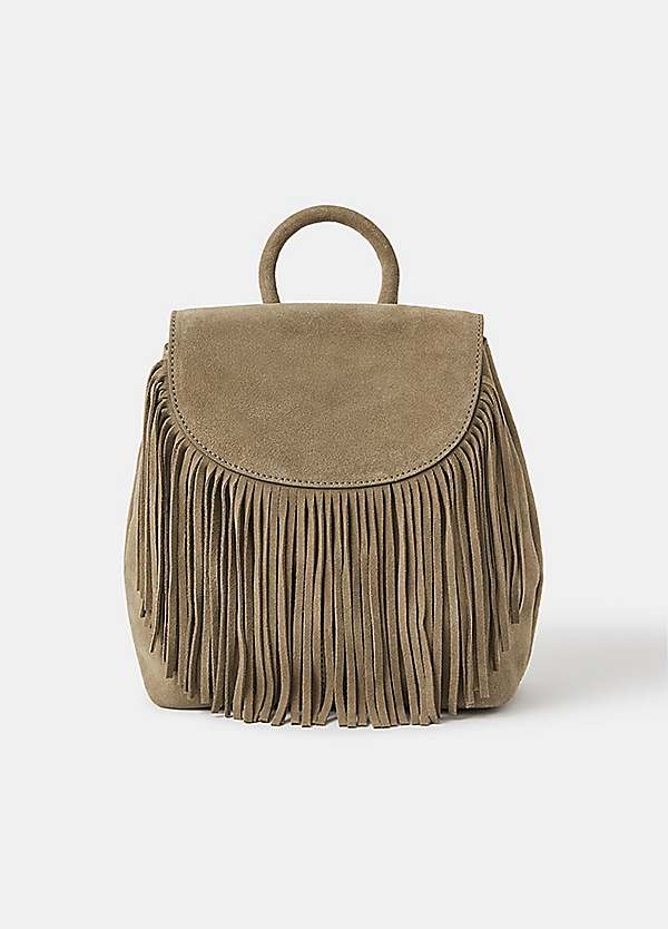 Accessorize Leather Fringe Backpack Freemans