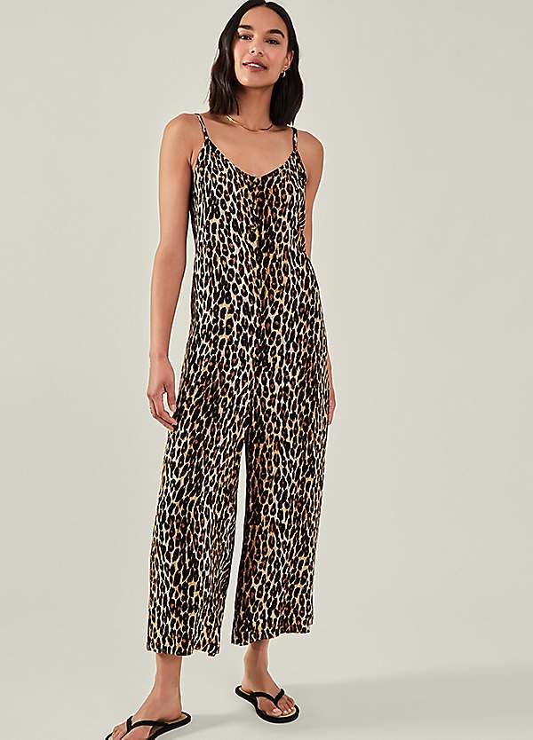 Leopard print relaxed jumpsuit online