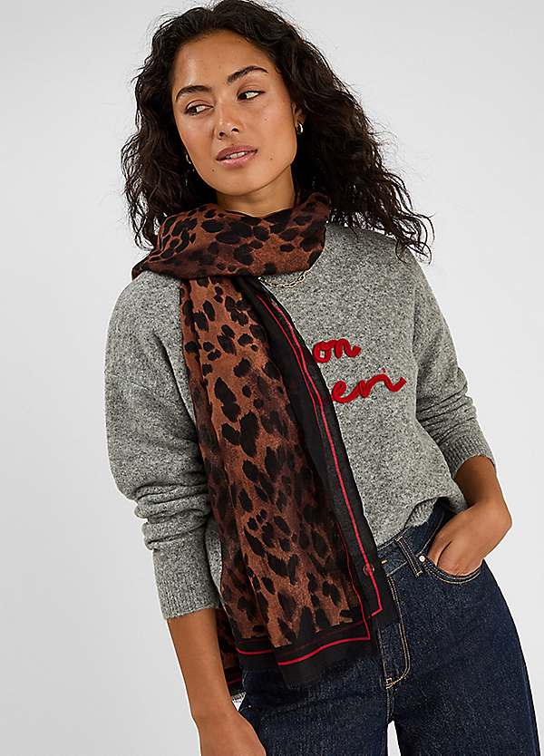 Accessorize Lightweight Leopard Print Scarf Freemans