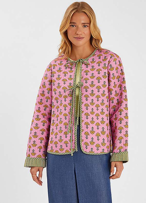 Accessorize Marigold Print Quilted Jacket Freemans