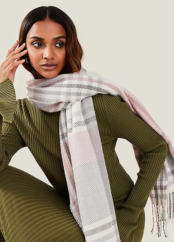 Accessorize Pastel Check Blanket Scarf Freemans