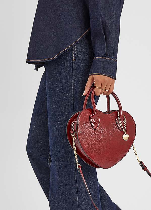 Accessorize Patent Heart Crossbody Handbag Freemans