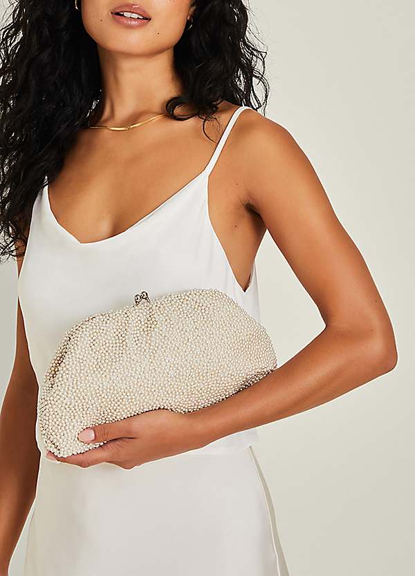 Accessorize Pearl Cloud Clutch Bag Freemans