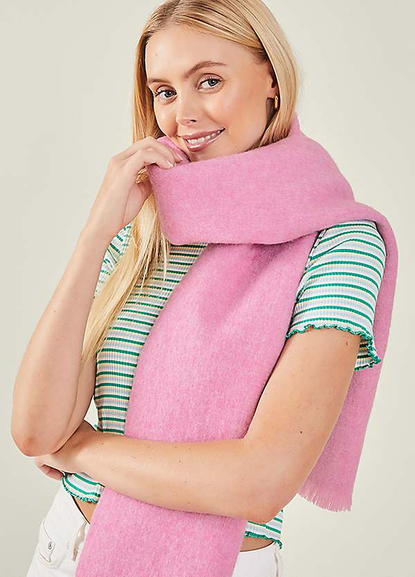 Accessorize Pink Plain Two-Tone Blanket Scarf Freemans