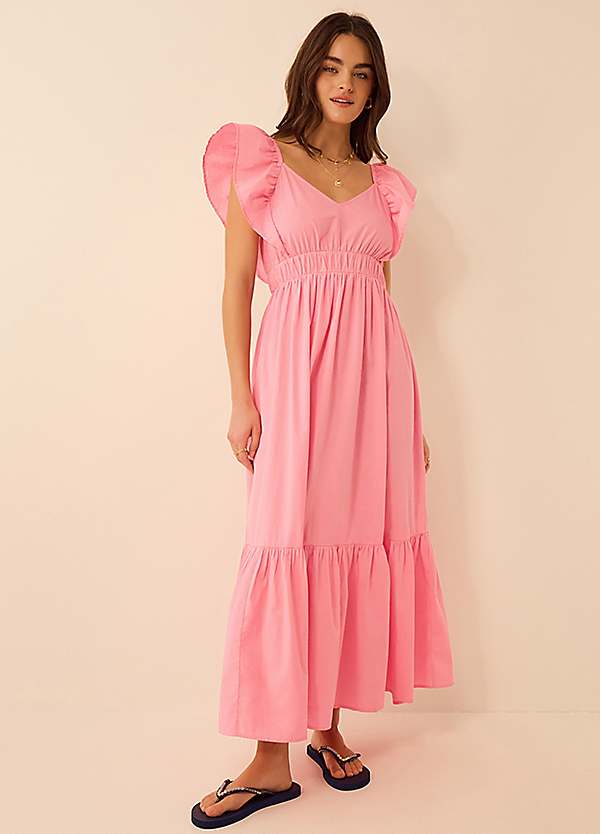 accessorize pink dress Ornamental Print Frilly Mini Dress Pink | Dresses