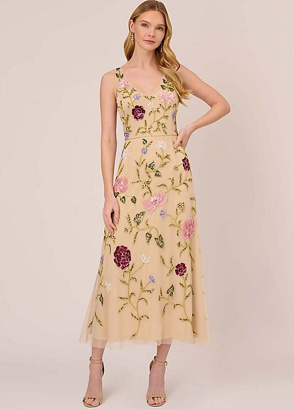 Adrianna papell outlet beaded floral gown