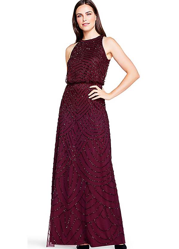 princess polly baby blue dress Adrianna Papell AP1E207890 - Long Crepe Sheath Dress main image 0