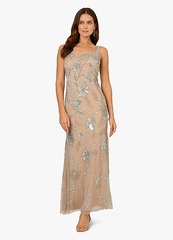 【海外限定】AdriannaPapell ドレス☆Beaded Mermaid Maxi Dress Amazon.com: Adrianna Papell Women's Beaded Mermaid Gown