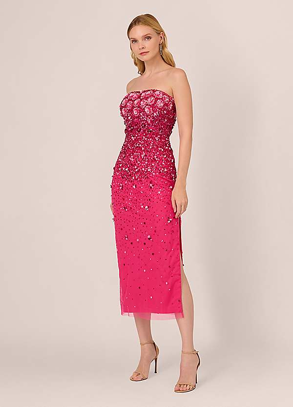 Adrianna Papell Beaded Strapless Gown