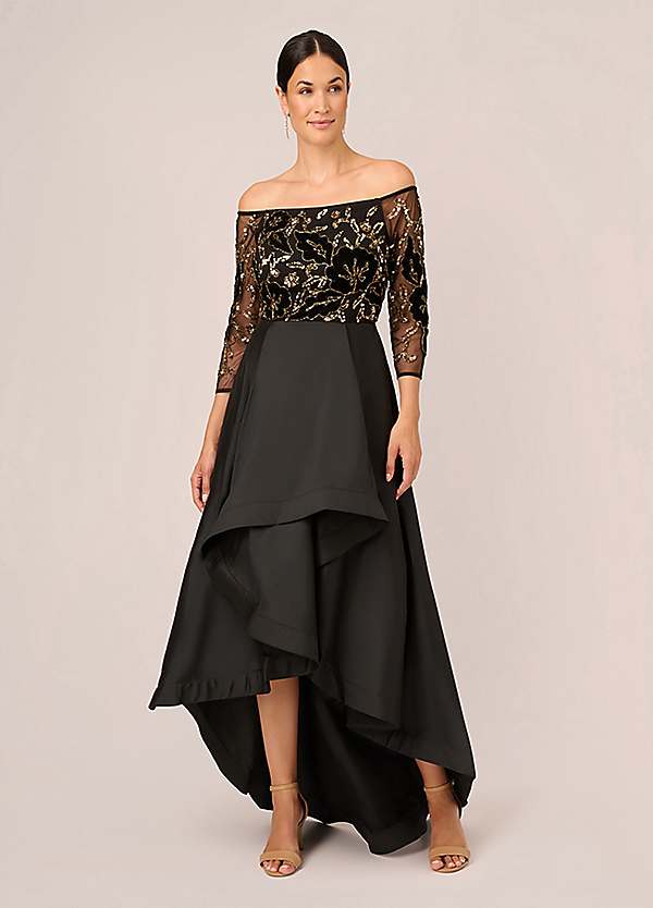 Adrianna papell black evening on sale gown