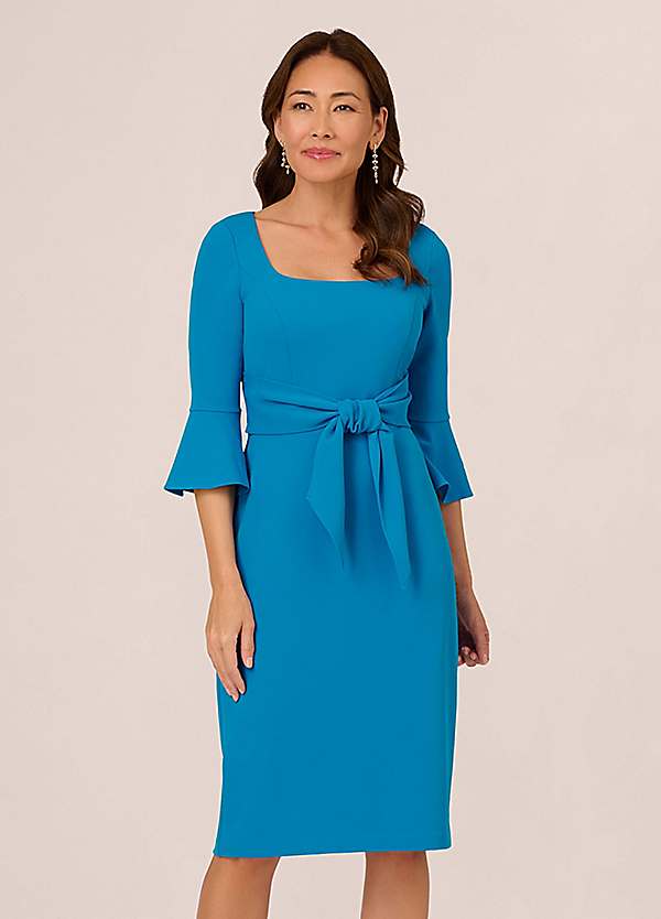 Adrianna Papell Bell Sleeve Tie Front Dress Freemans