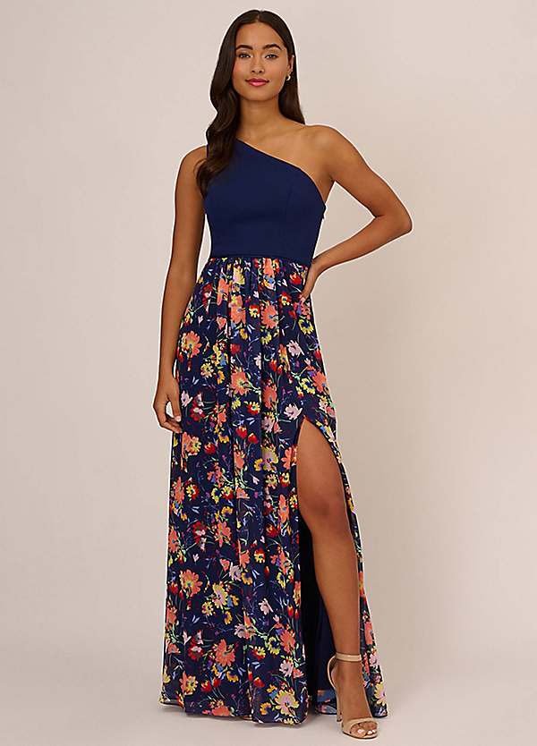 Spread the Romance Navy Blue Lace Off-the-Shoulder Maxi Dress