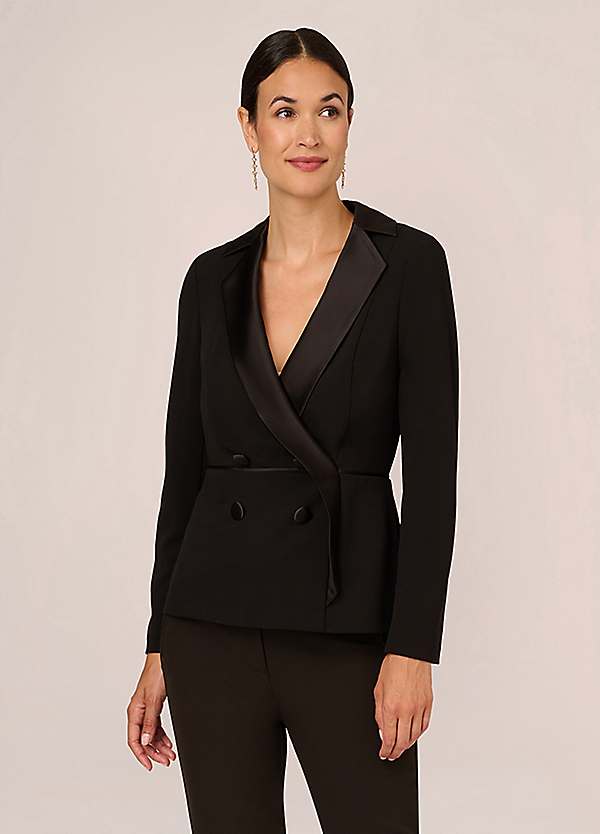 Adrianna Papell Crepe Tuxedo Top Freemans