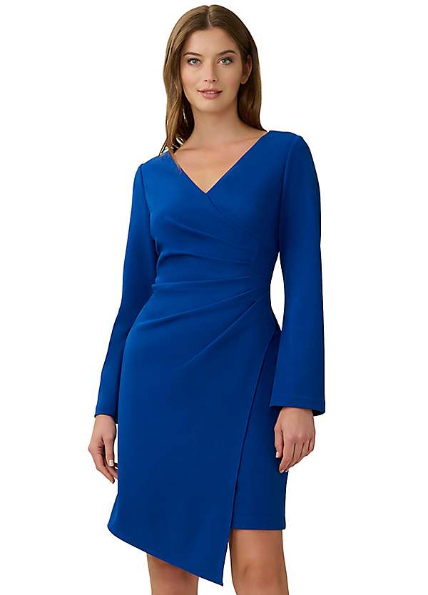 Adrianna Papell Draped Crepe Asymmetric Dress Freemans