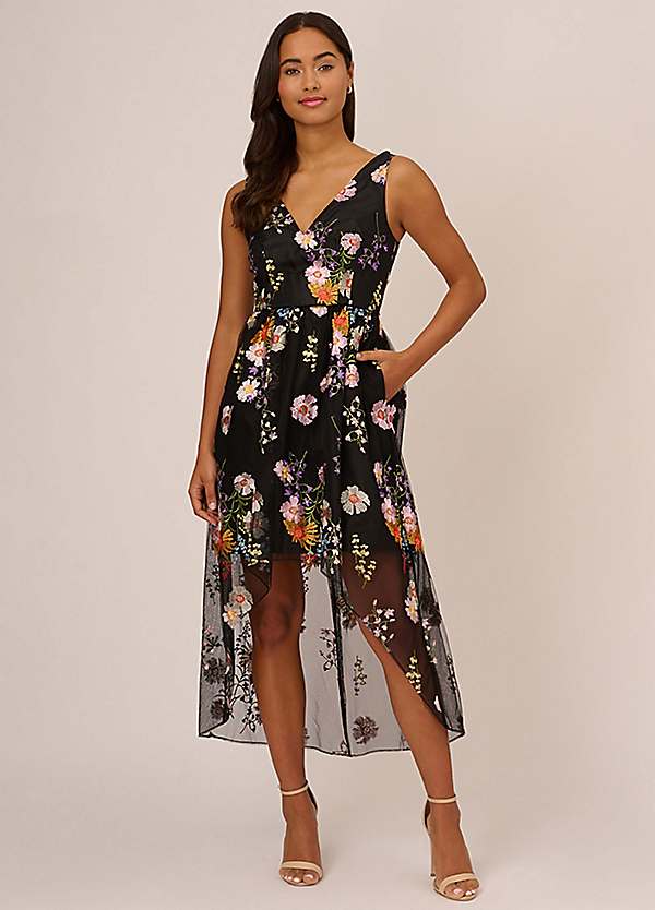 Adrianna Papell Embroidered High Low Dress Freemans