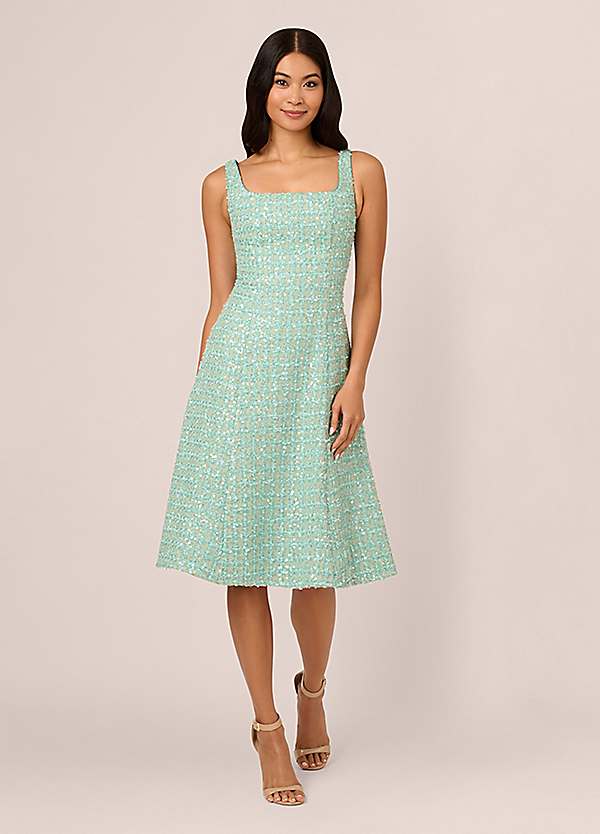 Adrianna Papell Fit Flare Boucle Dress Freemans