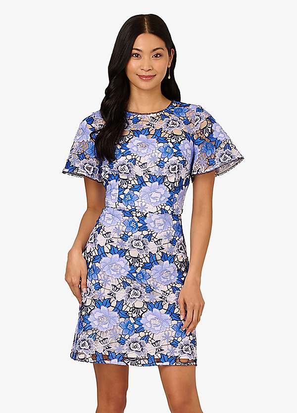 knee length dresses for ladies Ivory Cap Sleeve Rhinestone Button Lace Short Dress