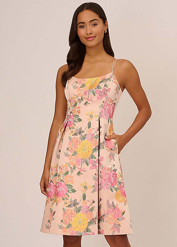 Adrianna Papell Floral Jacquard Dress