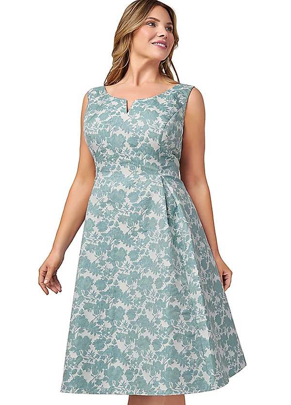 Adrianna Papell Floral Jacquard Fit Flare Dress