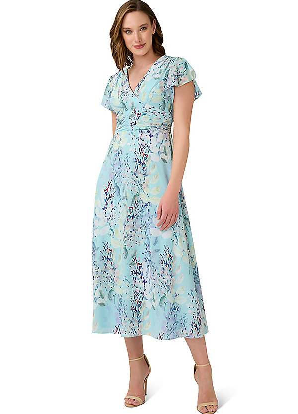 Adrianna Papell Floral Printed Fit And Flare Dress