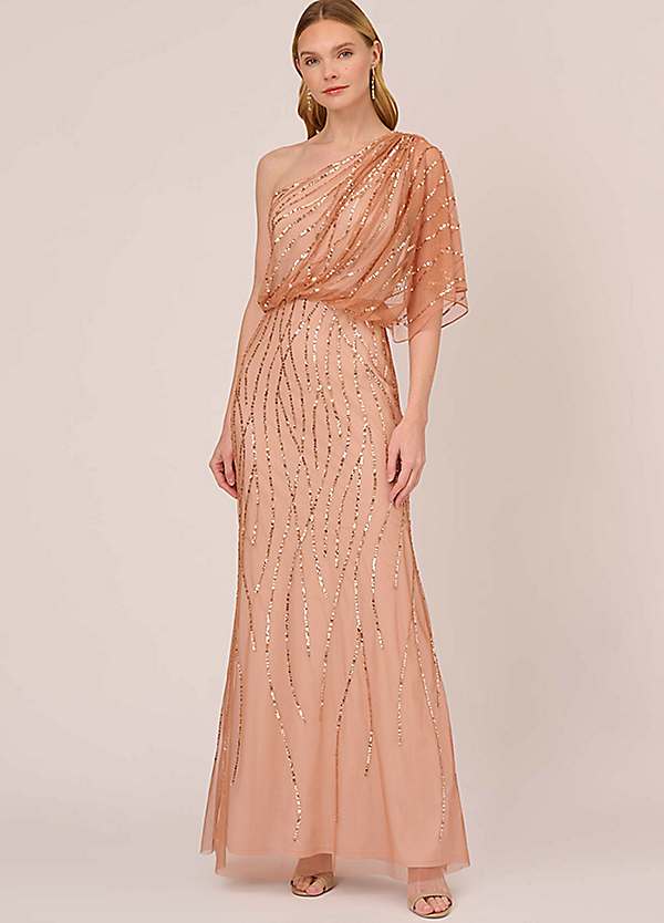 Adrianna Papell Long Beaded Dress