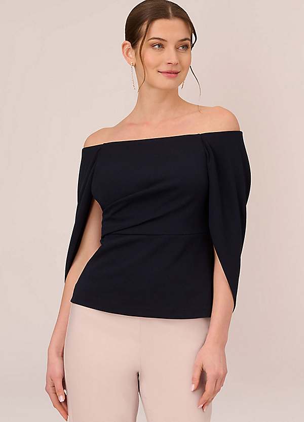 Adrianna Papell Off Shoulder Drape Top Freemans