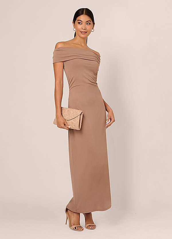 Adrianna Papell Off Shoulder Long Dress | Freemans