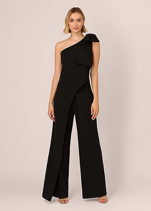 Adrianna Papell One Shoulder Bow Jumpsuit Freemans