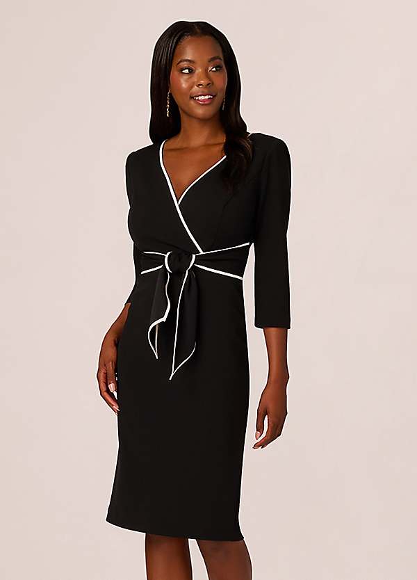 Midi Dress Adrianna Papell Wrap Dress Adrianna Papell Long Sleeve