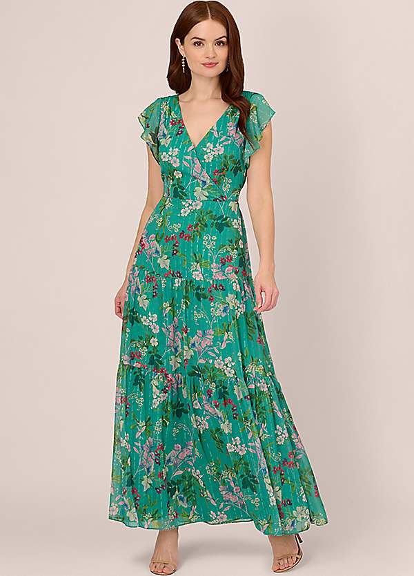 Adrianna Papell Print Tier Maxi Dress