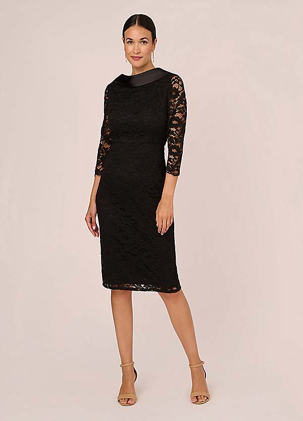 Adrianna Papell Roll Neck Sheath Dress