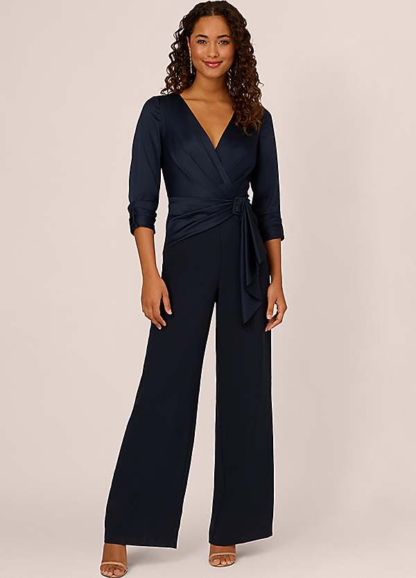 Adrianna Papell Satin Crepe Jumpsuit | Freemans