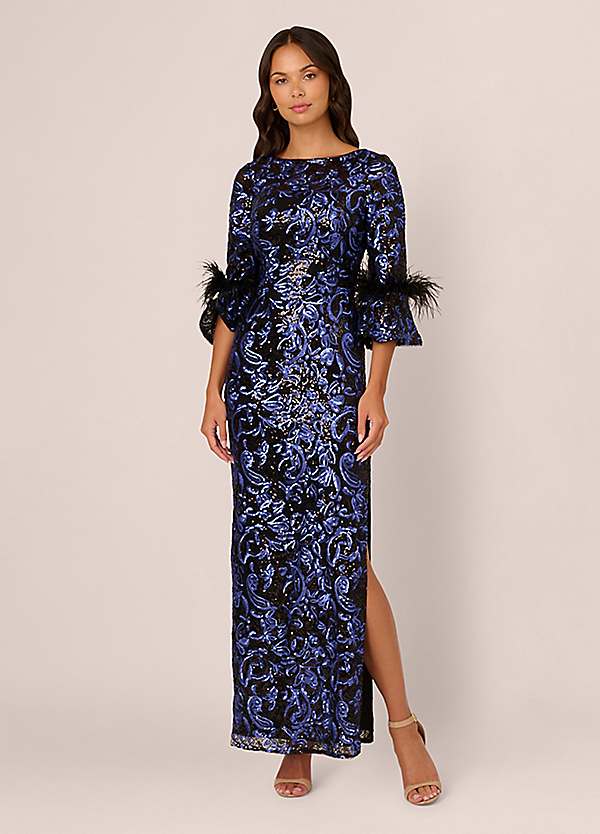 adrianna papell sequin embroidered sheath dress Adrianna Eve Embellished Midi Dress main image 1