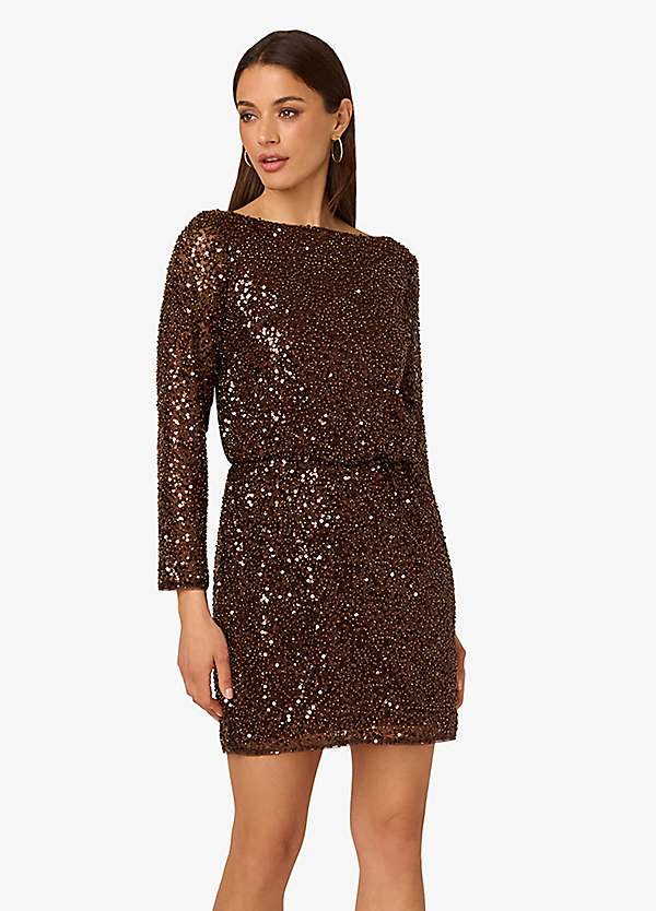 sachin and babi light blue dress Buy Love & Roses Multi Sequin Puff Sleeve Mini Dress from the Next UK  online shop
