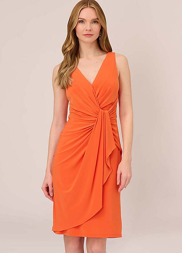 Adrianna Papell Short Jersey Draped Dress