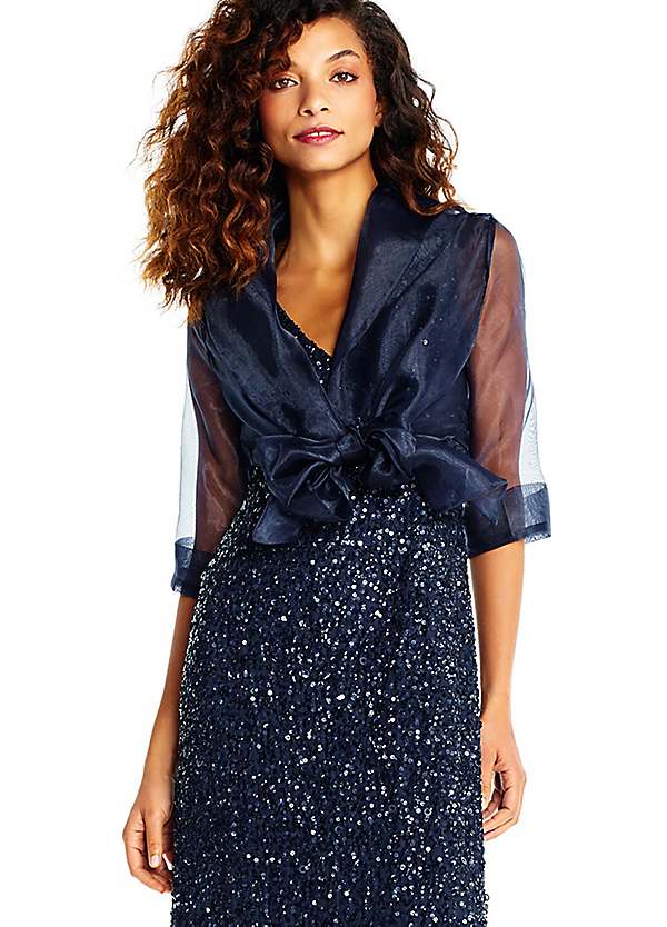 Adrianna Papell Short Sleeve Organza Wrap Freemans