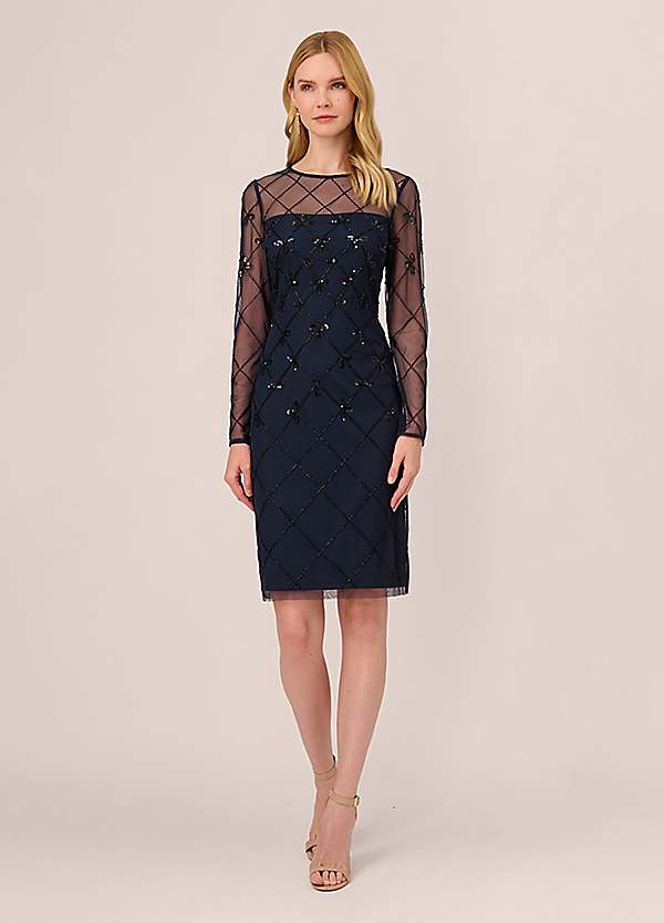 Adrianna papell best sale beaded sheath dress