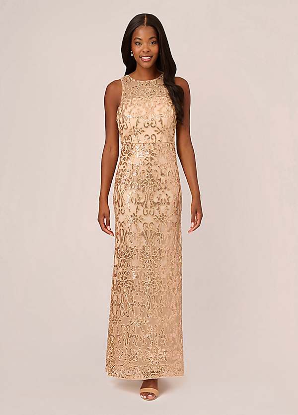 Adrianna Papell Studio Sequin Embroidery Gown Freemans