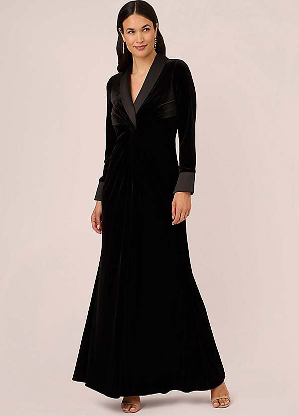 Adrianna Papell Velvet Tuxedo Gown