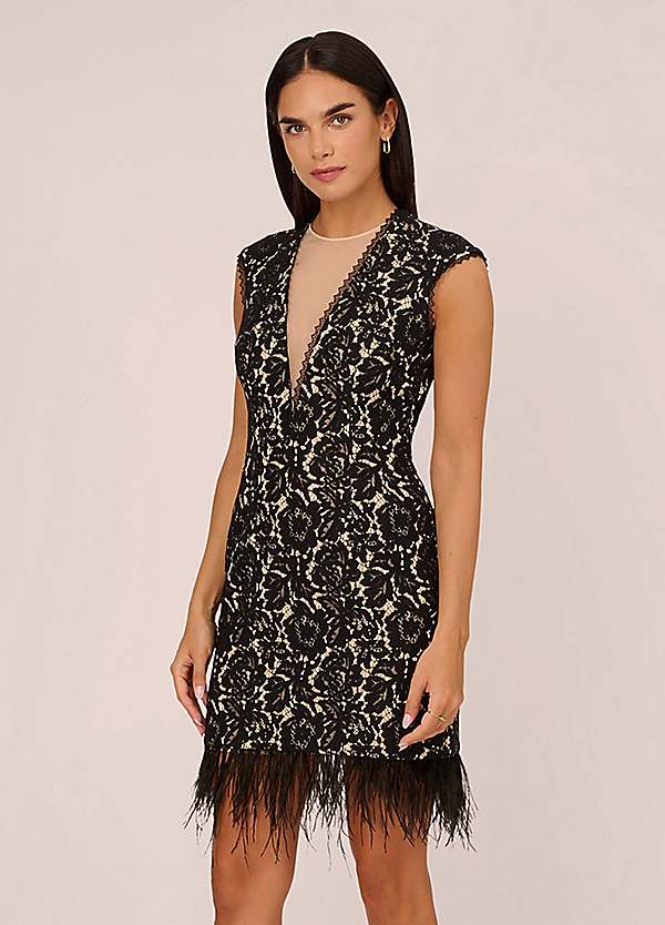 Adrianna by Adrianna Papell Bonded Lace Cocktail Dress Freemans