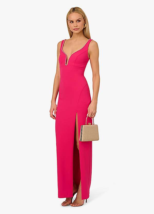 【海外限定】AdriannaPapell ドレス☆Adrianna Papell Knit Crep Amazon.com: Adrianna Papell Women's Beaded Knit Crepe Gown