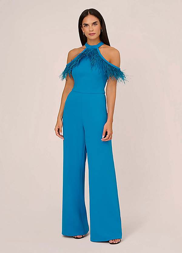 Adrianna papell crepe jumpsuit cheap with cape