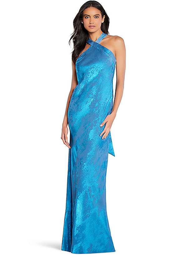 Aidan by Adrianna Papell Halter Mermaid Gown