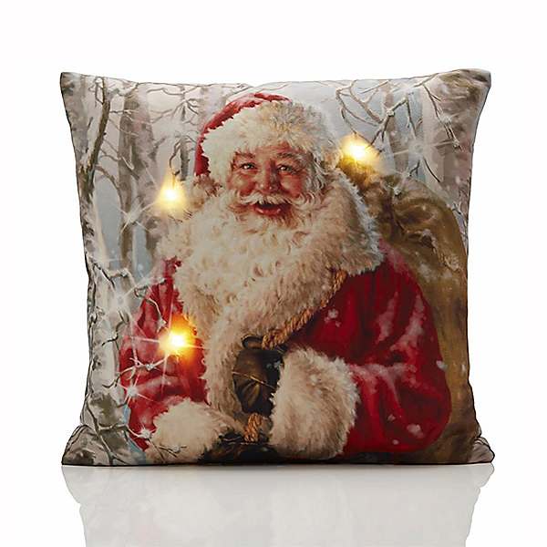 Alan Symonds Santa Christmas LED Light Up 45x45cm Cushion Freemans - Main Image